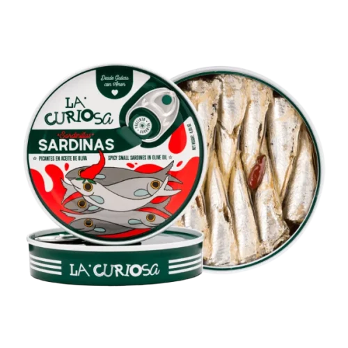 Sardinilla 10/14 unidades en aceite de oliva picante, La Curiosa